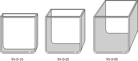 Kolorimetre küvetleri (Tip 93, 96, 97)